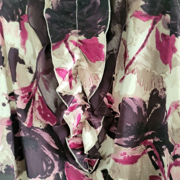 Ann Taylor Women's Sleeveless Floral Ruffled Top Size 6 - Picture 5 of 10